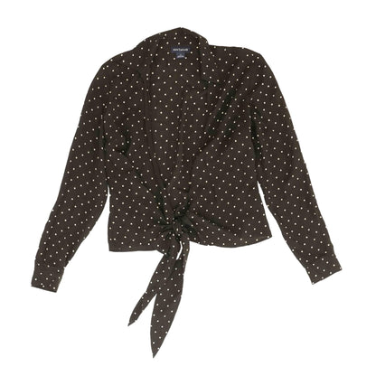 Black Polka Dot Long Sleeve Blouse