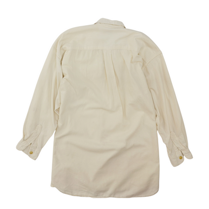 Vintage Ivory Solid Long Sleeve Button Down
