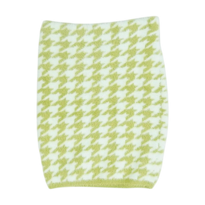 Green Houndstooth Mini Skirt