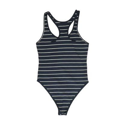 Navy Striped Bodysuit Blouse