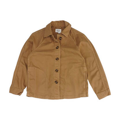 Brown Solid Denim Jacket