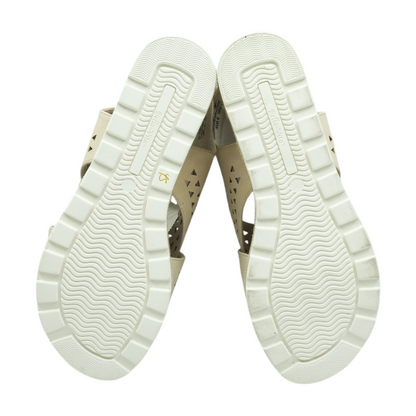 Beige Wedged Sandals