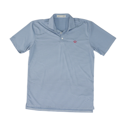 Blue Striped Short Sleeve Polo