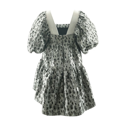 Silver Floral Mini Dress