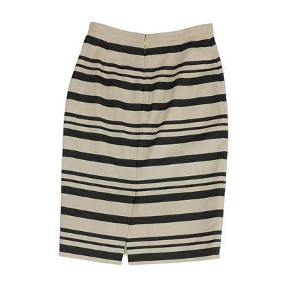 Gray Striped Midi Skirt