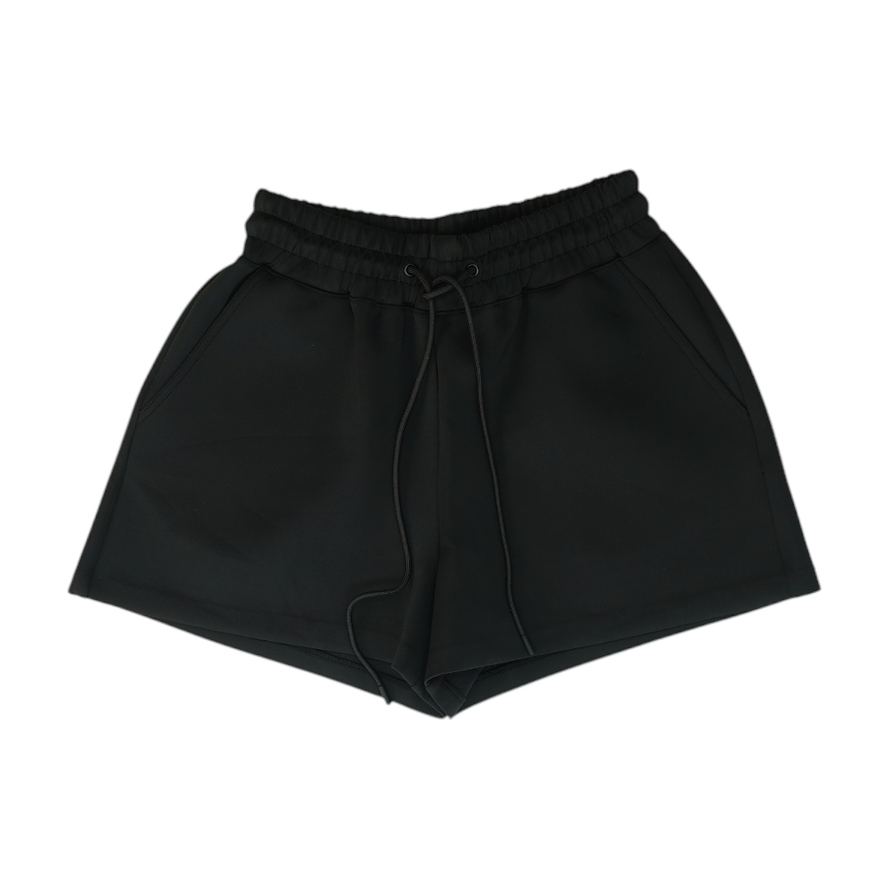Black Solid Active Shorts