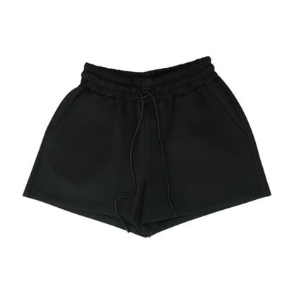 Black Solid Active Shorts