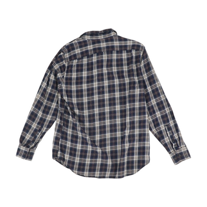 Navy Plaid Long Sleeve Button Down