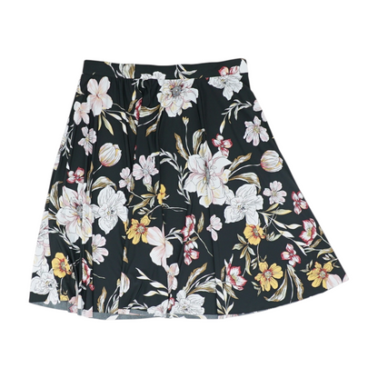 Black Plus Floral Midi Skirt