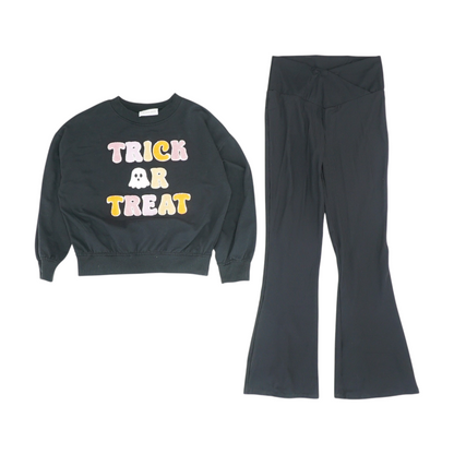 Black Graphic Long Sleeve Set