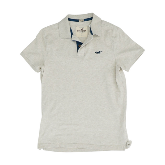 Beige Solid Short Sleeve Polo