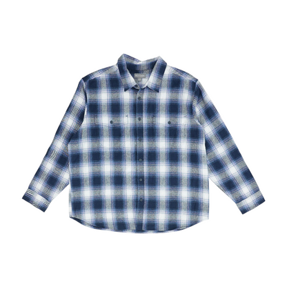 Navy Plaid Flannel Button Down