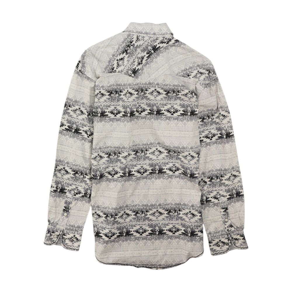Gray Abstract Long Sleeve Button Down
