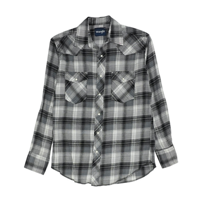 Gray Plaid Flannel Button Down