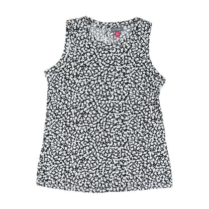 Black Floral Sleeveless Blouse
