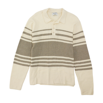 Beige Striped Pullover Sweater