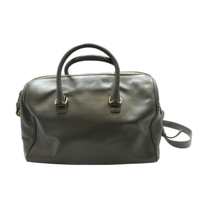 Gray Leather Classic Duffle