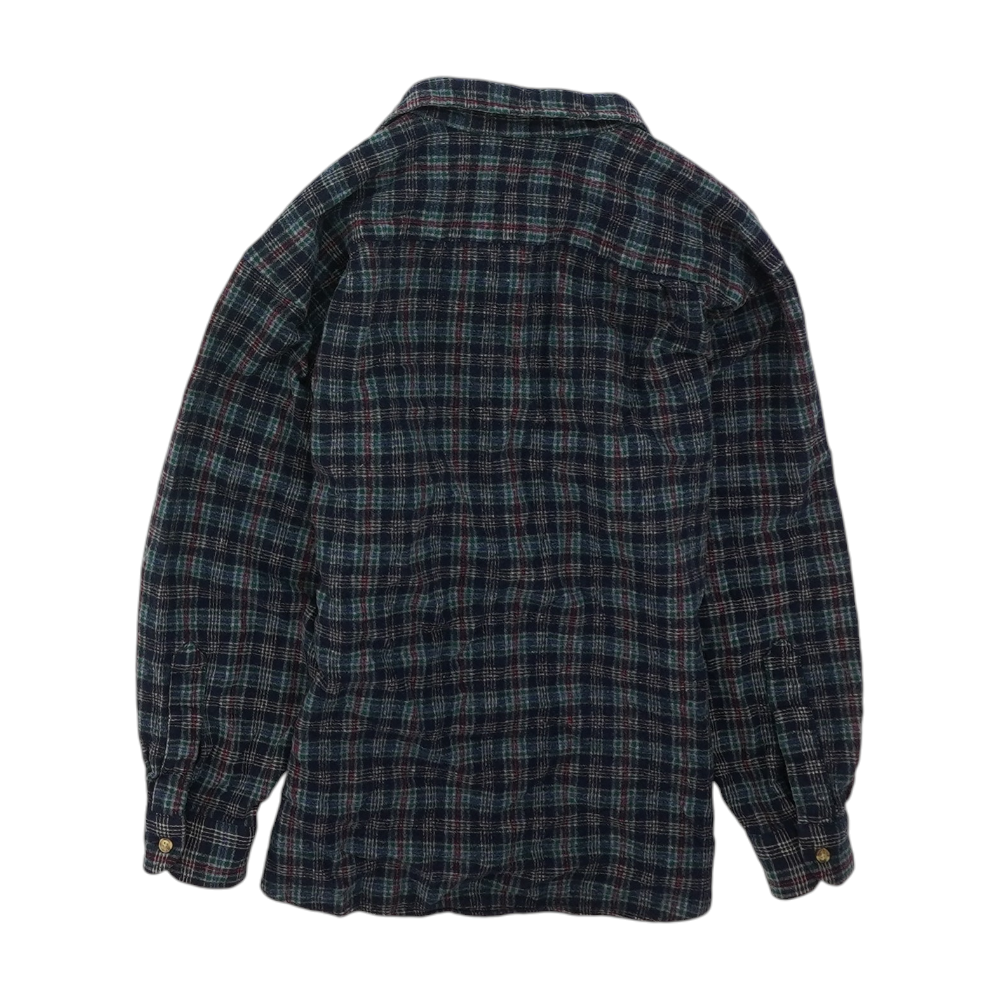 Navy Plaid Flannel Button Down