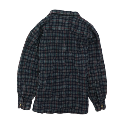 Navy Plaid Flannel Button Down