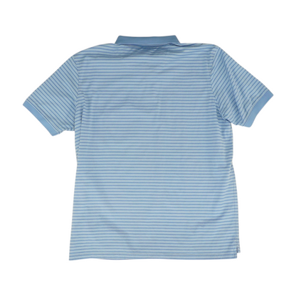 Blue Striped Short Sleeve Polo