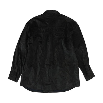 Black Faux Leather Coat
