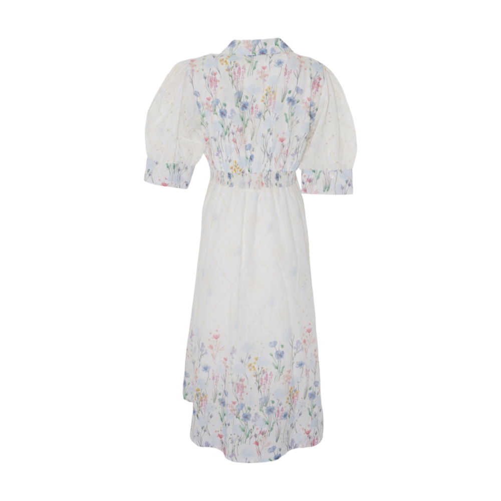 111 White Floral Midi Dress – Image 2