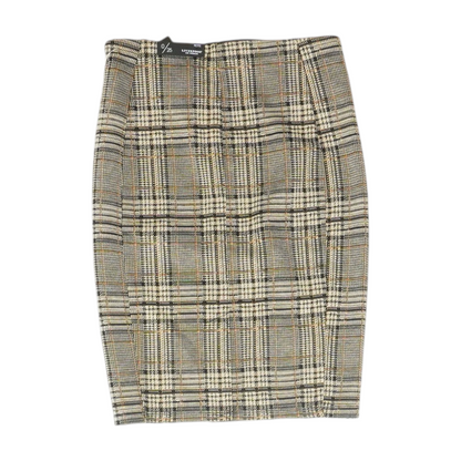 Beige Petite Plaid Mini Skirt
