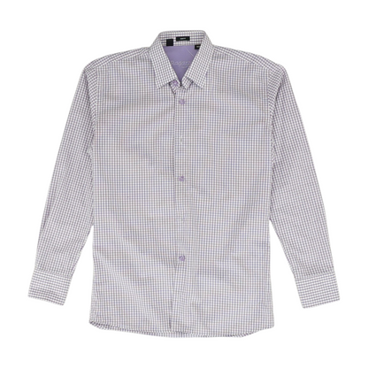 Purple Check Long Sleeve Button Down