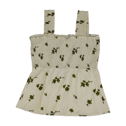 Beige Floral Tank Knit Top