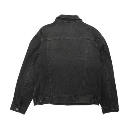Black Solid Denim Jacket