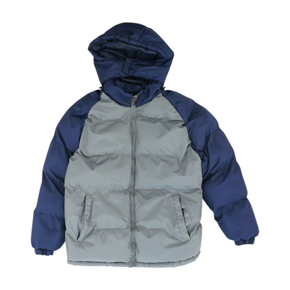 Gray Color Block Coat