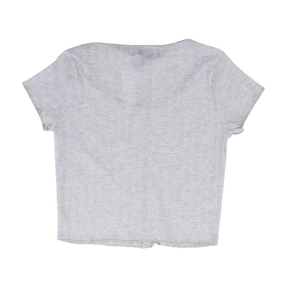 Gray Solid Pajama Top