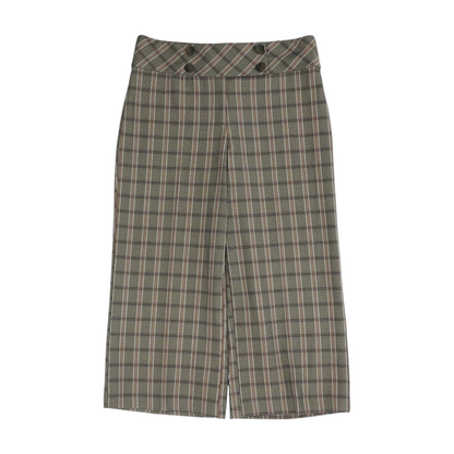 Gray Plaid Regular Pants