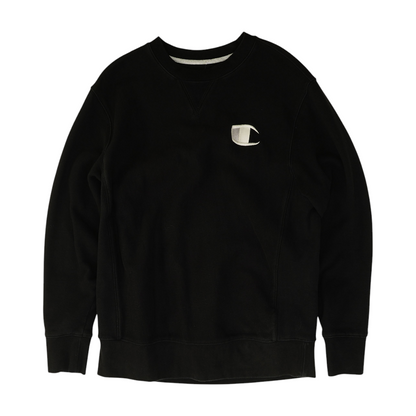 Black Solid Sweatshirt Pullover