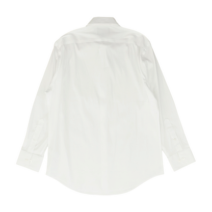 White Solid Long Sleeve Button Down