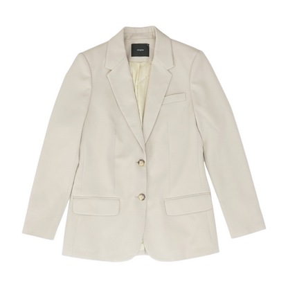 Beige Solid Blazer