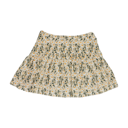 Beige Floral Mini Skirt