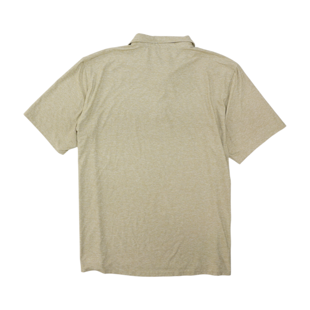 Beige Solid Short Sleeve Polo