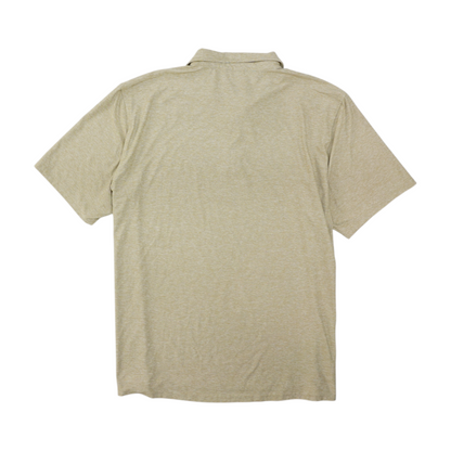 Beige Solid Short Sleeve Polo