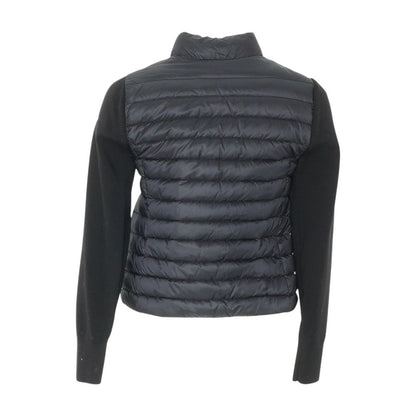 Black Padded Wool Cardigan Jacket