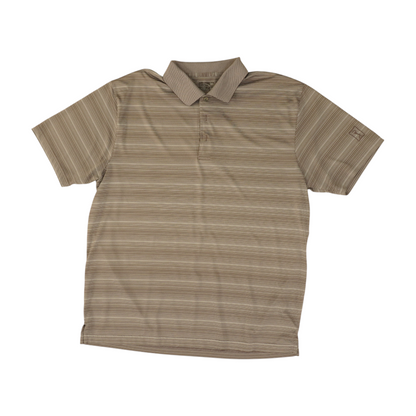 Gray Striped Short Sleeve Polo