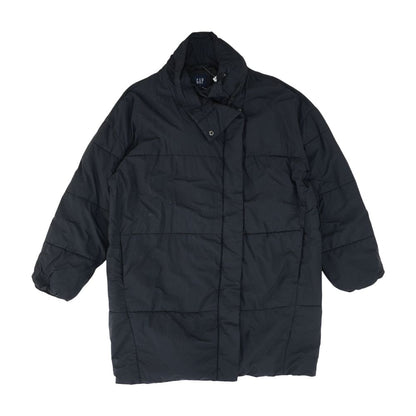 Navy Solid Puffer Coat