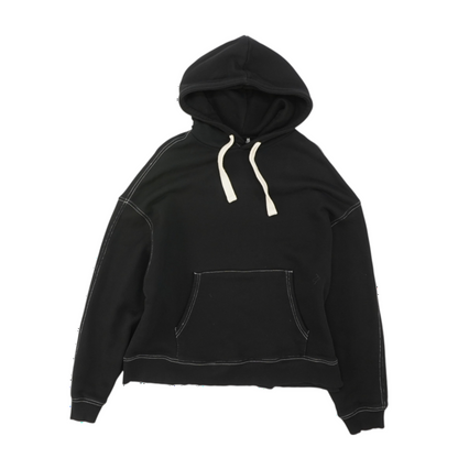 Black Solid Hoodie Pullover