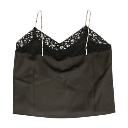 Black Solid Sleeveless Blouse