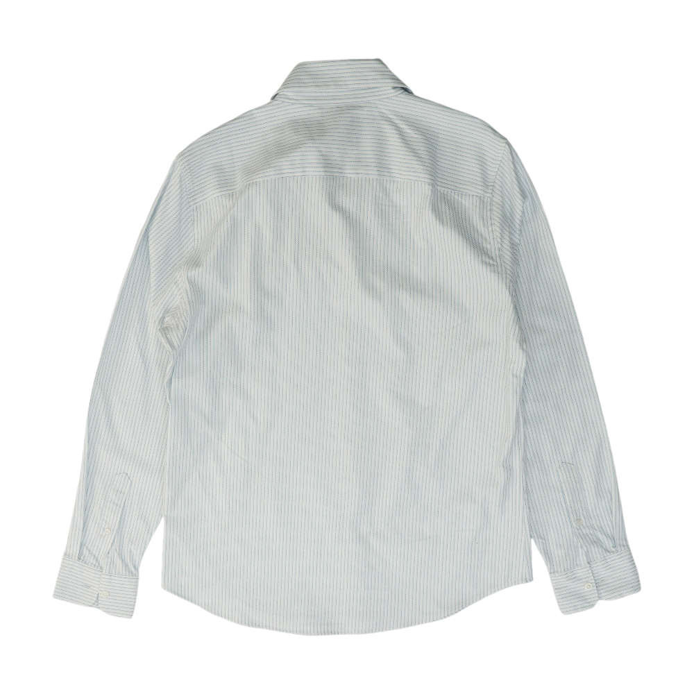 White Striped Long Sleeve Button Down