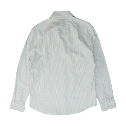 White Striped Long Sleeve Button Down