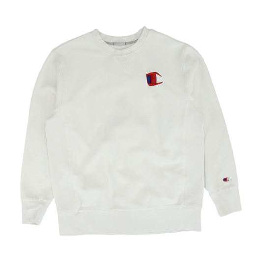 White Solid Sweatshirt Pullover