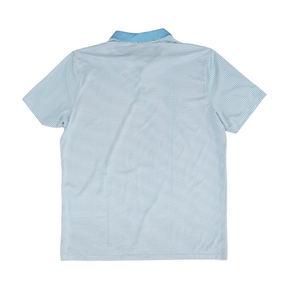 Blue Striped Short Sleeve Polo