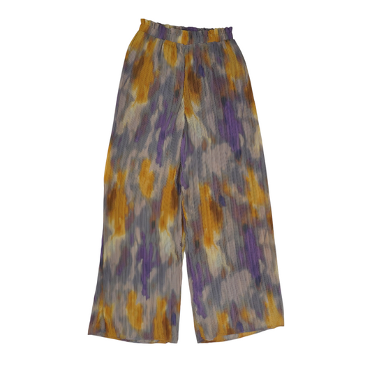 Purple Floral Wide Leg Pants