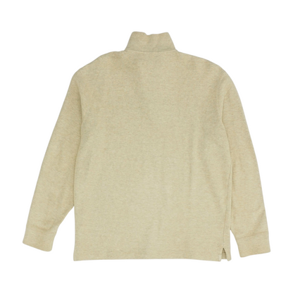 Beige Solid 1/4 Zip Sweater